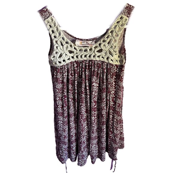 debbie miller for rigo burgundy floral lace mini dress - Picture 1 of 3